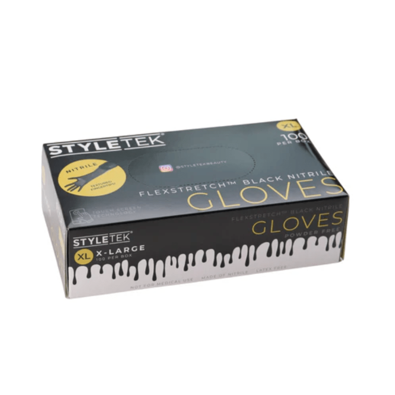 Styletek Black Nitrile Gloves 100pk