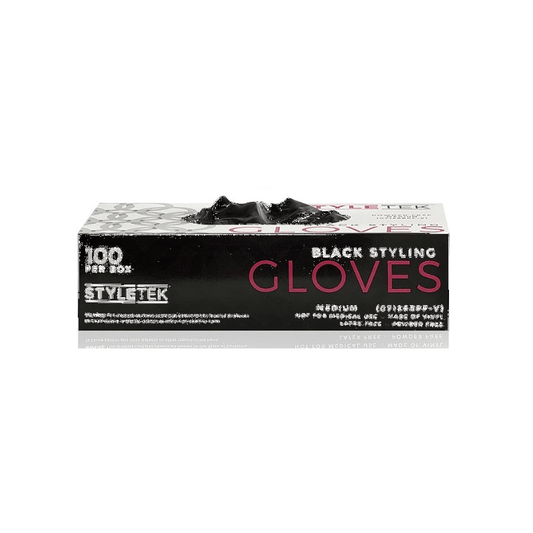 Styletek Black Powder Free Gloves 100ct